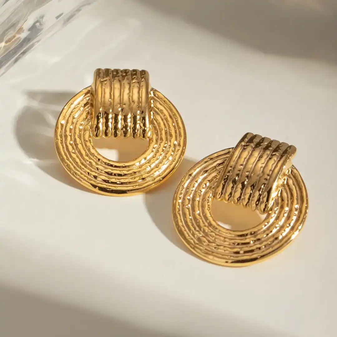 Product image of Solène Textured Disc Earrings