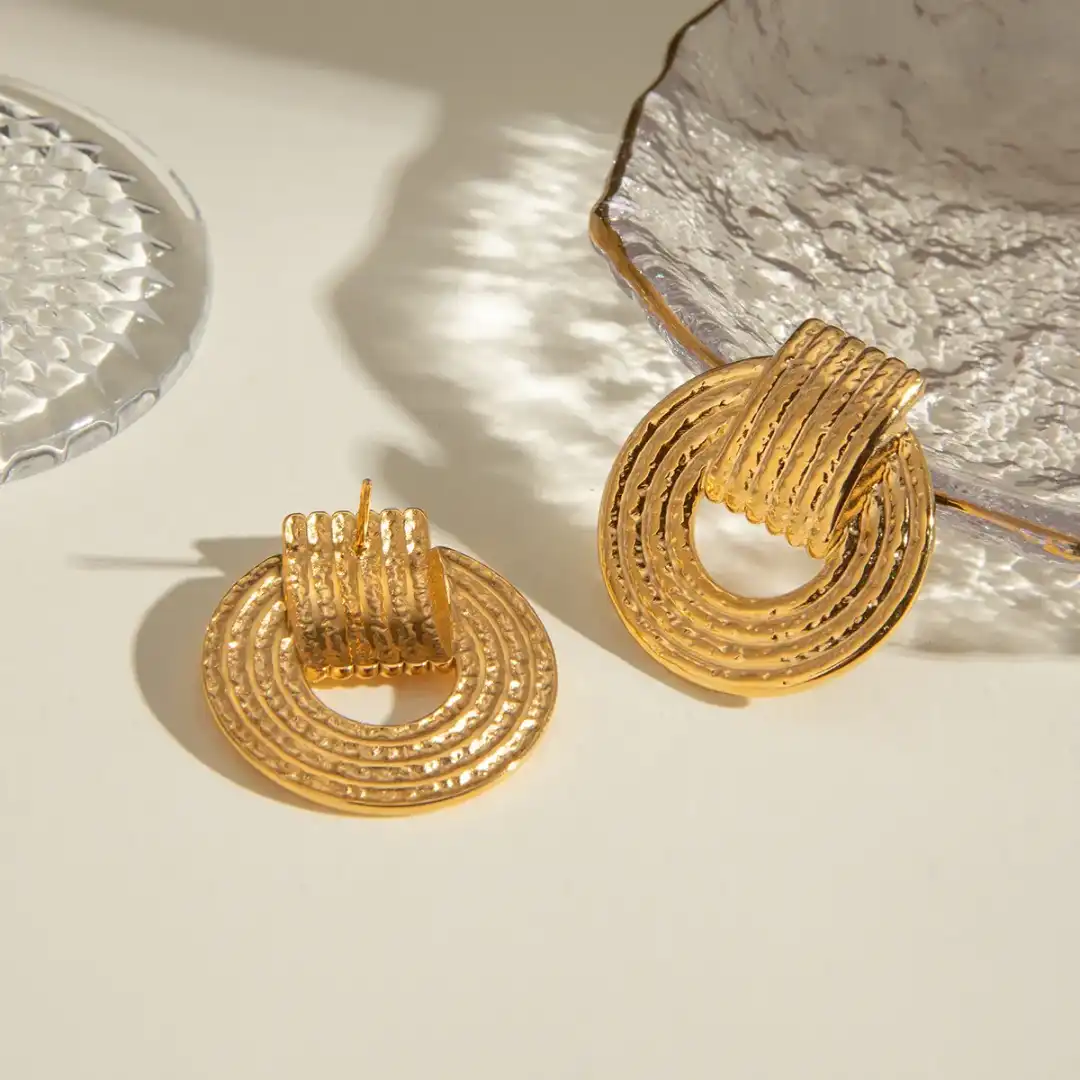 Product image of Solène Textured Disc Earrings