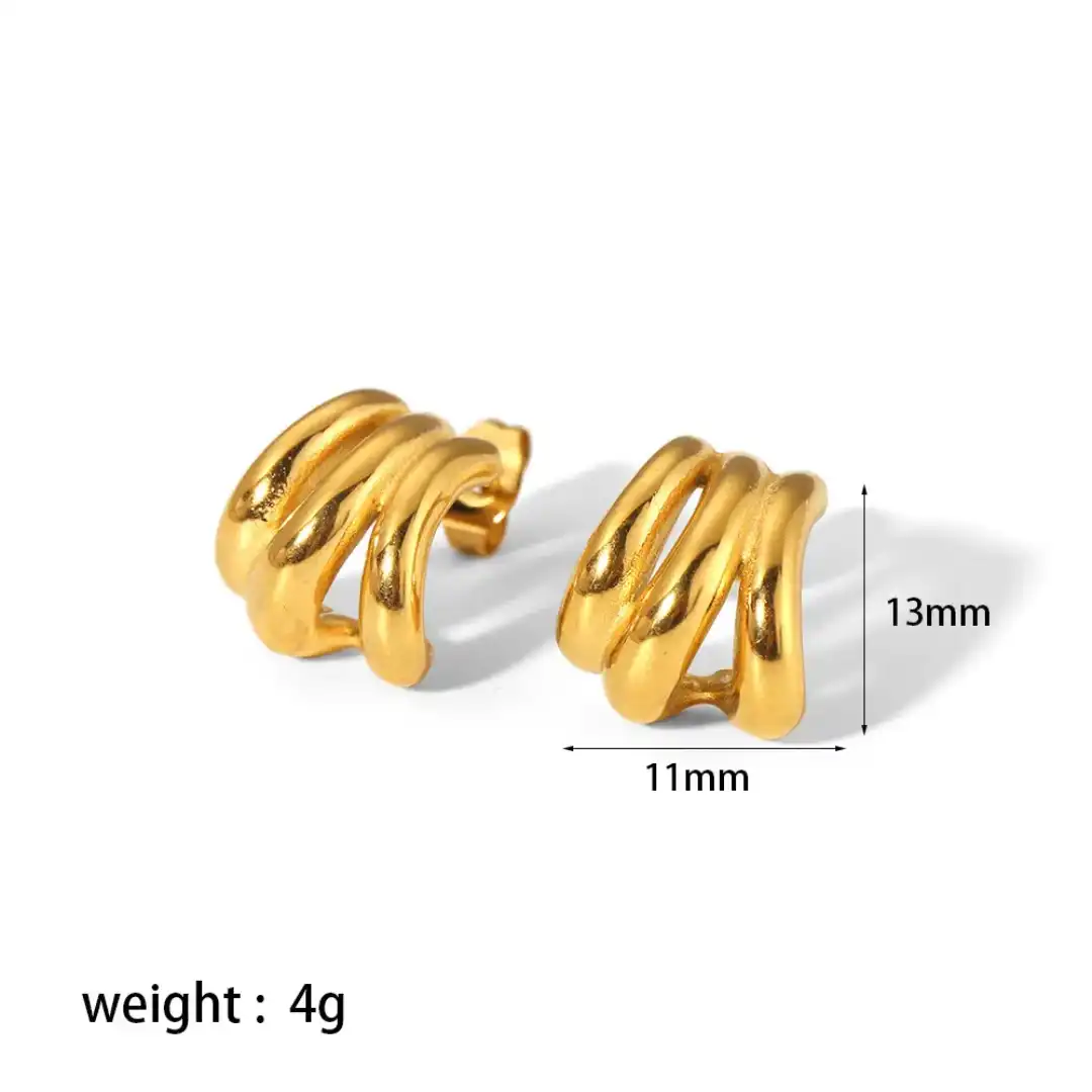 Product image of Golden three layer drop Earrings
