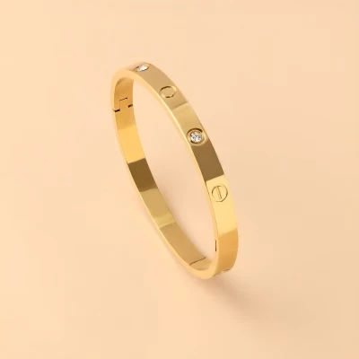 ZENOURA 18K GOLD PLATED STUDDED...