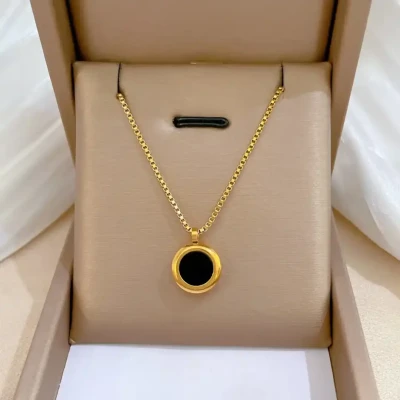 ZENOURA 18K GOLD PLATED BLACK O...