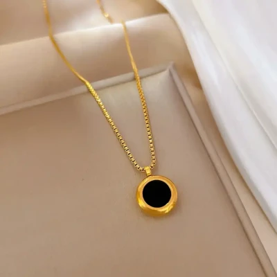 ZENOURA 18K GOLD PLATED BLACK O...