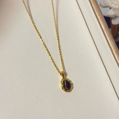 ZENOURA 18K GOLD PLATED AMBER H...
