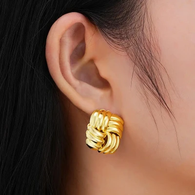 Sculpted Square Stud Earrings