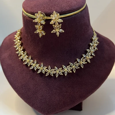 Golden Bloom American Diamond N...