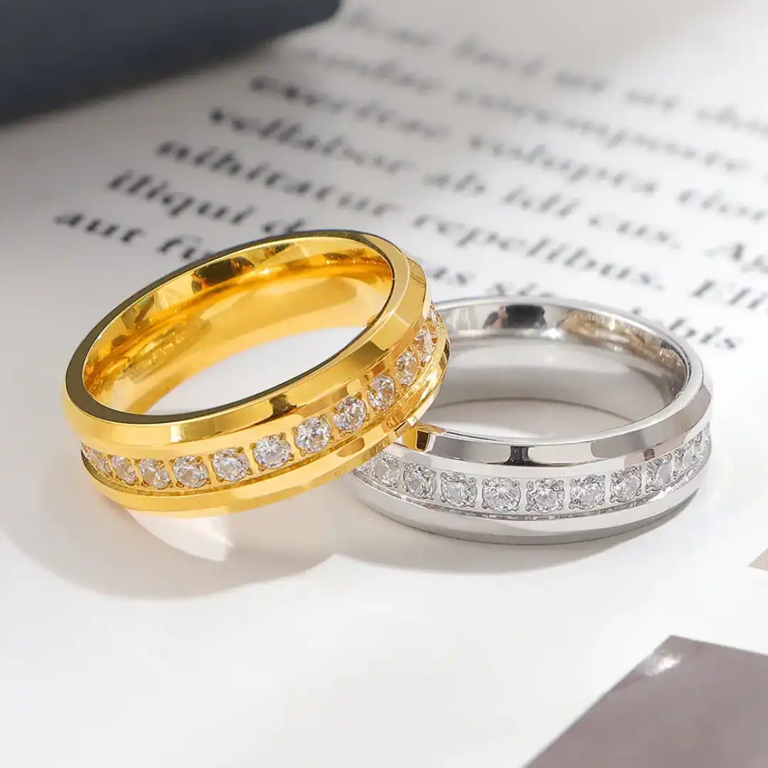 Product image of Stainless Steel Silver Toned Promise Couple Rings