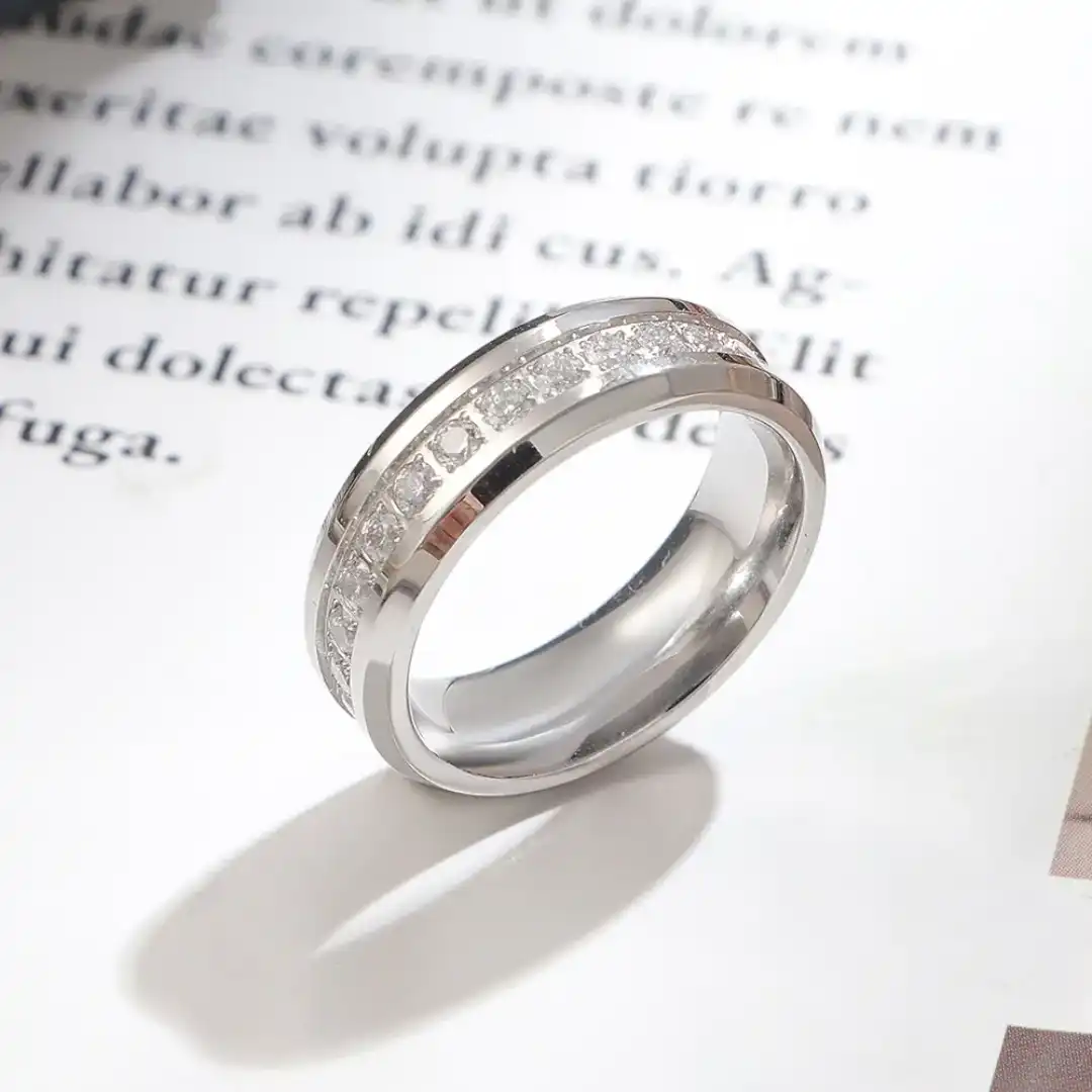 Product image of Stainless Steel Silver Toned Promise Couple Rings