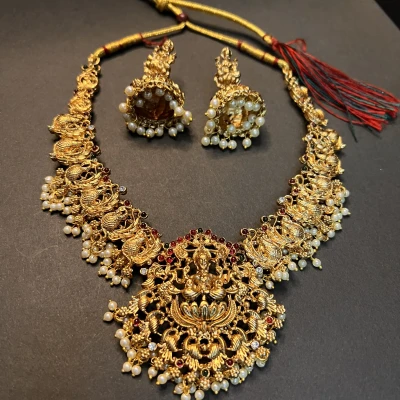 Lakshmi Peacock Temple Gold Pla...
