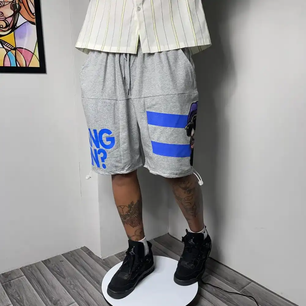 Product image of 5022 Wu-tang Clan Printed Baggy Hiphop Shorts " Grey "