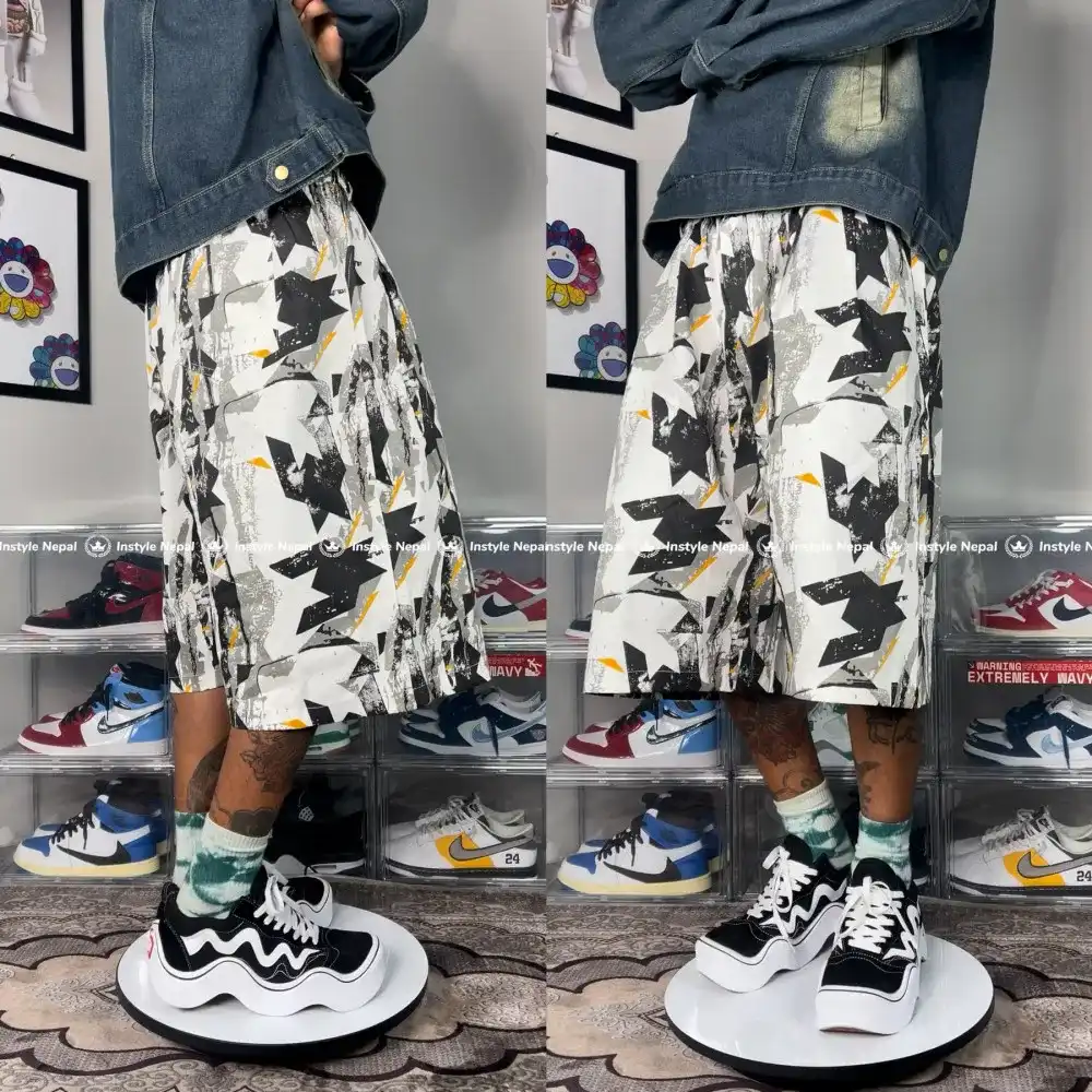 Product image of Kz189025 Abstract Design Jorts " White "