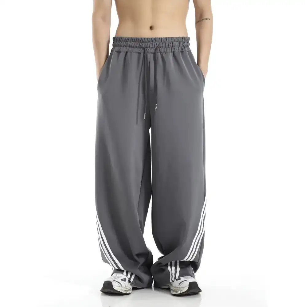 Product image of Side Triple Lining Retro Parachute Loose Baggy Track Pant " Grey "