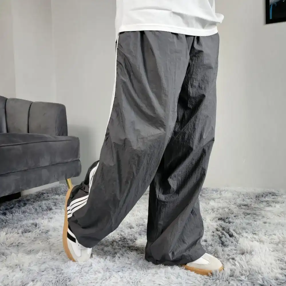 Product image of Side Triple Lining Retro Parachute Loose Baggy Track Pant " Grey "