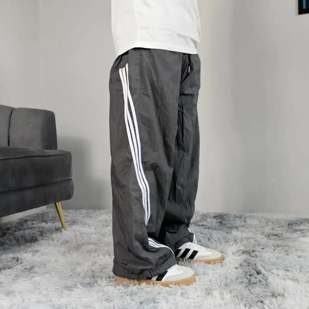 Product image of Side Triple Lining Retro Parachute Loose Baggy Track Pant " Grey "