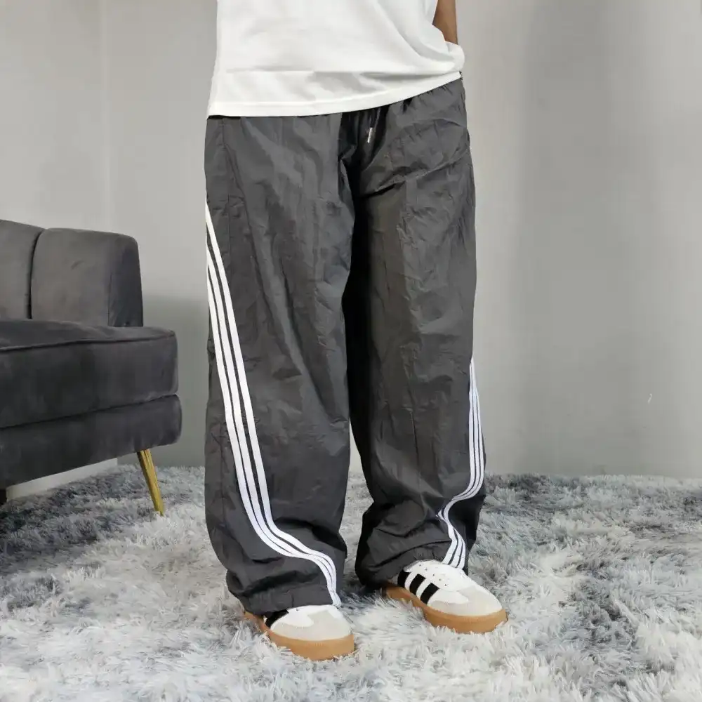 Product image of Side Triple Lining Retro Parachute Loose Baggy Track Pant " Grey "