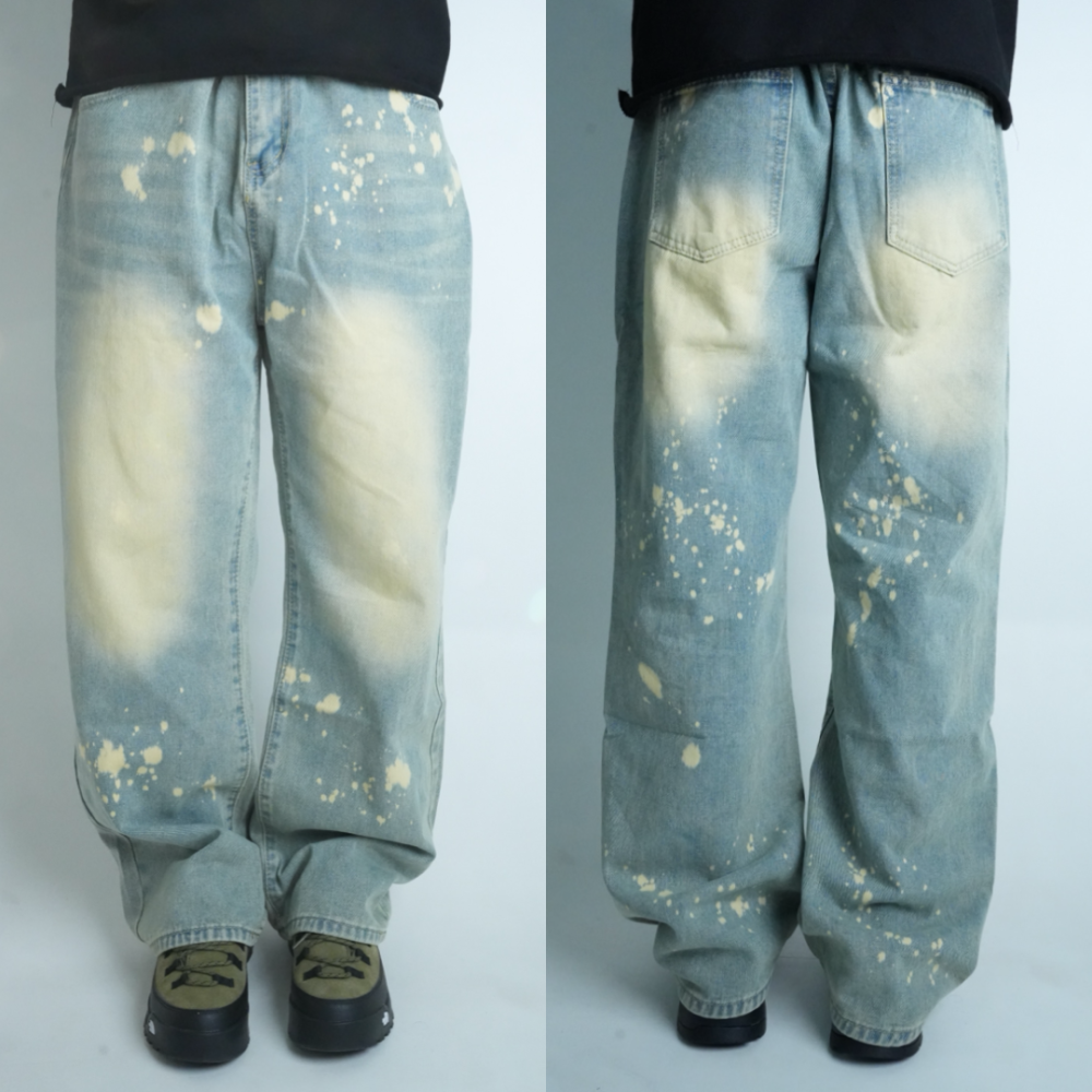 Product image of N546 Splatter Vintage Straight Jeans Pant " Vintage Green "