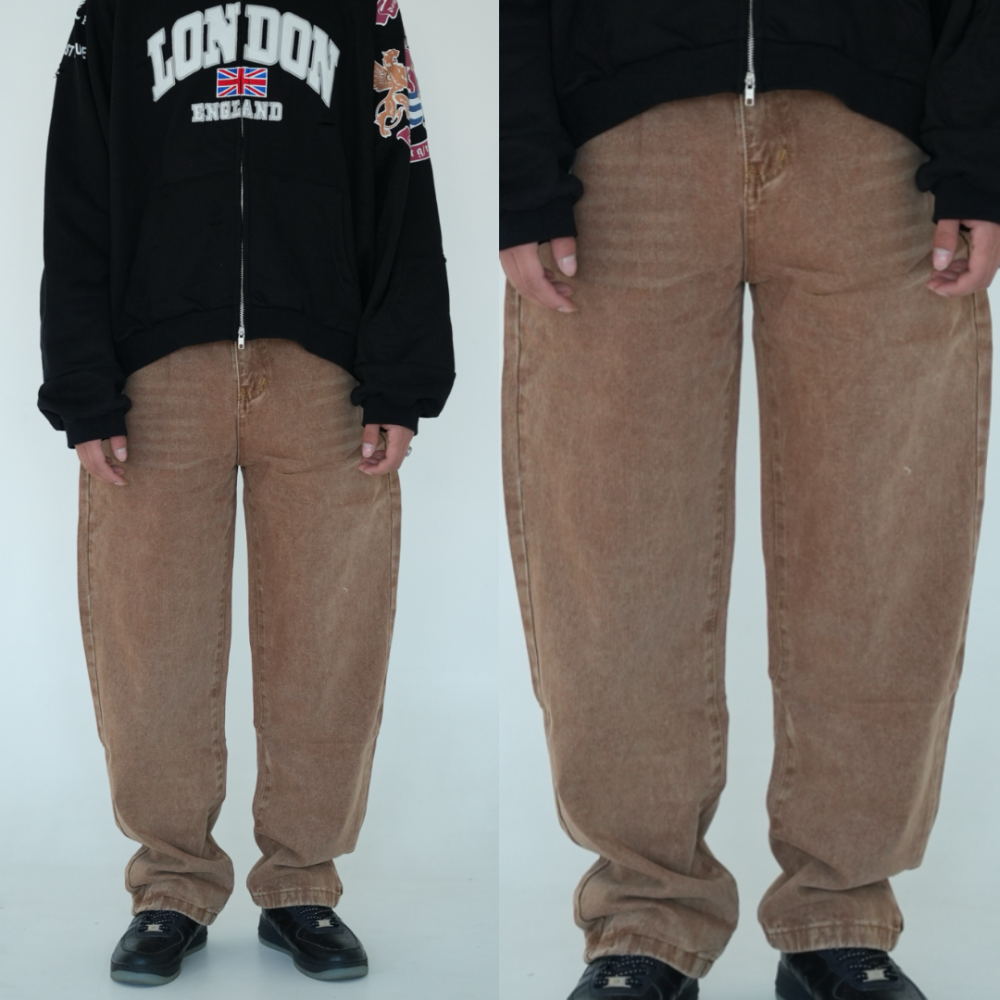 Product image of K153 Straight Taper Fit Jeans Pant " Brown "