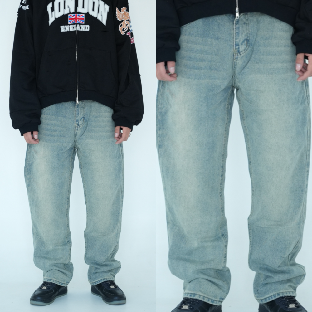 Product image of K153 Straight Taper Fit Jeans Pant " Blue "