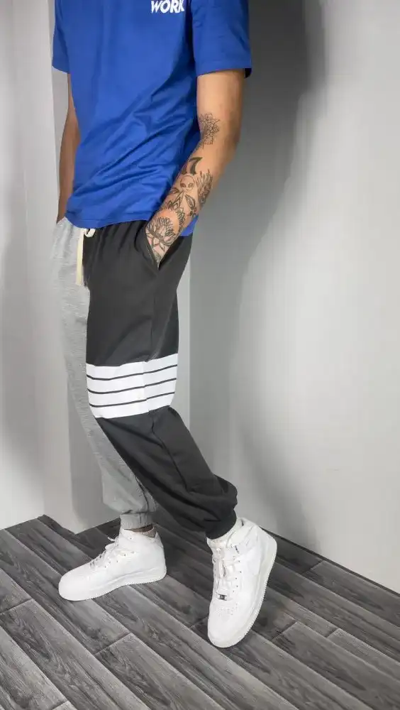 Product image of A39 Baggy Grey Matched Jogger For Men " Light Grey "