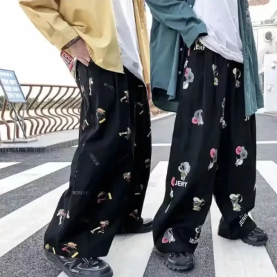 Kz704 Jerry Printed Baggy Loose...