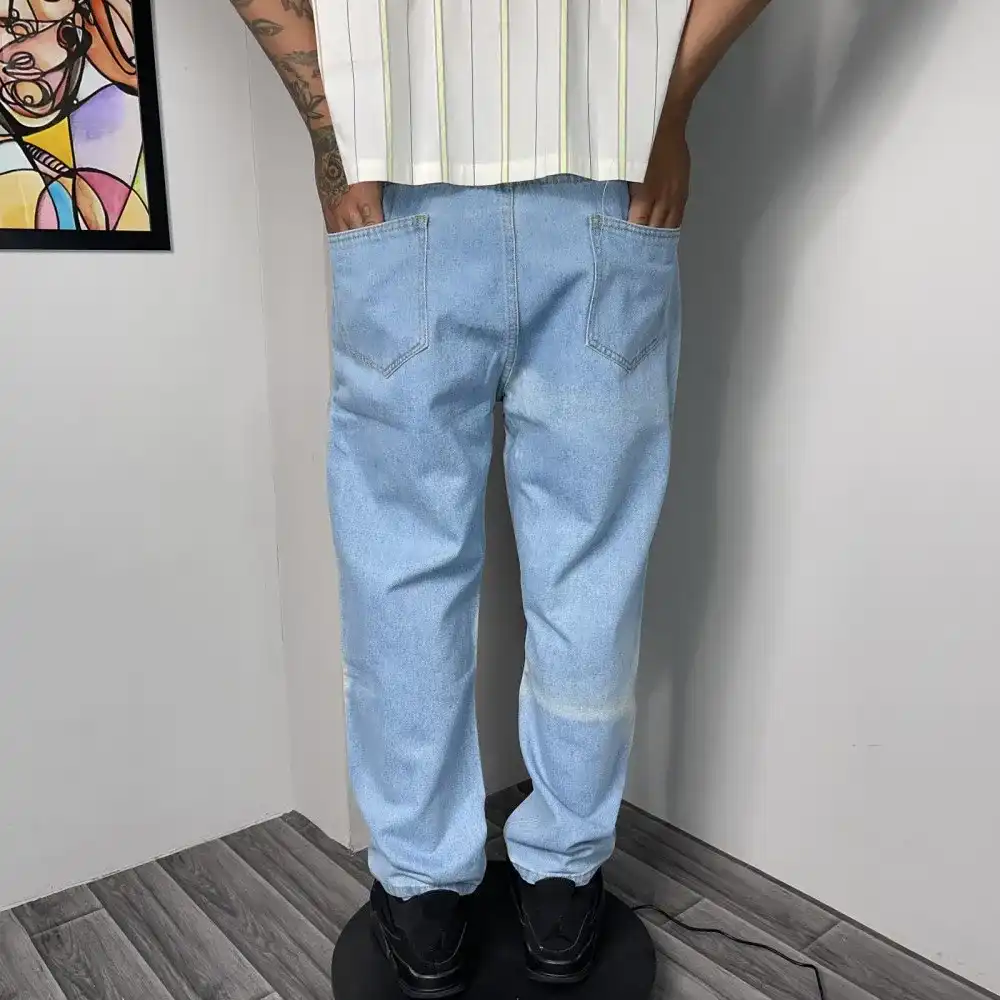 Product image of Nk16 Back Of The Printed Baggy Jeans " Blue "