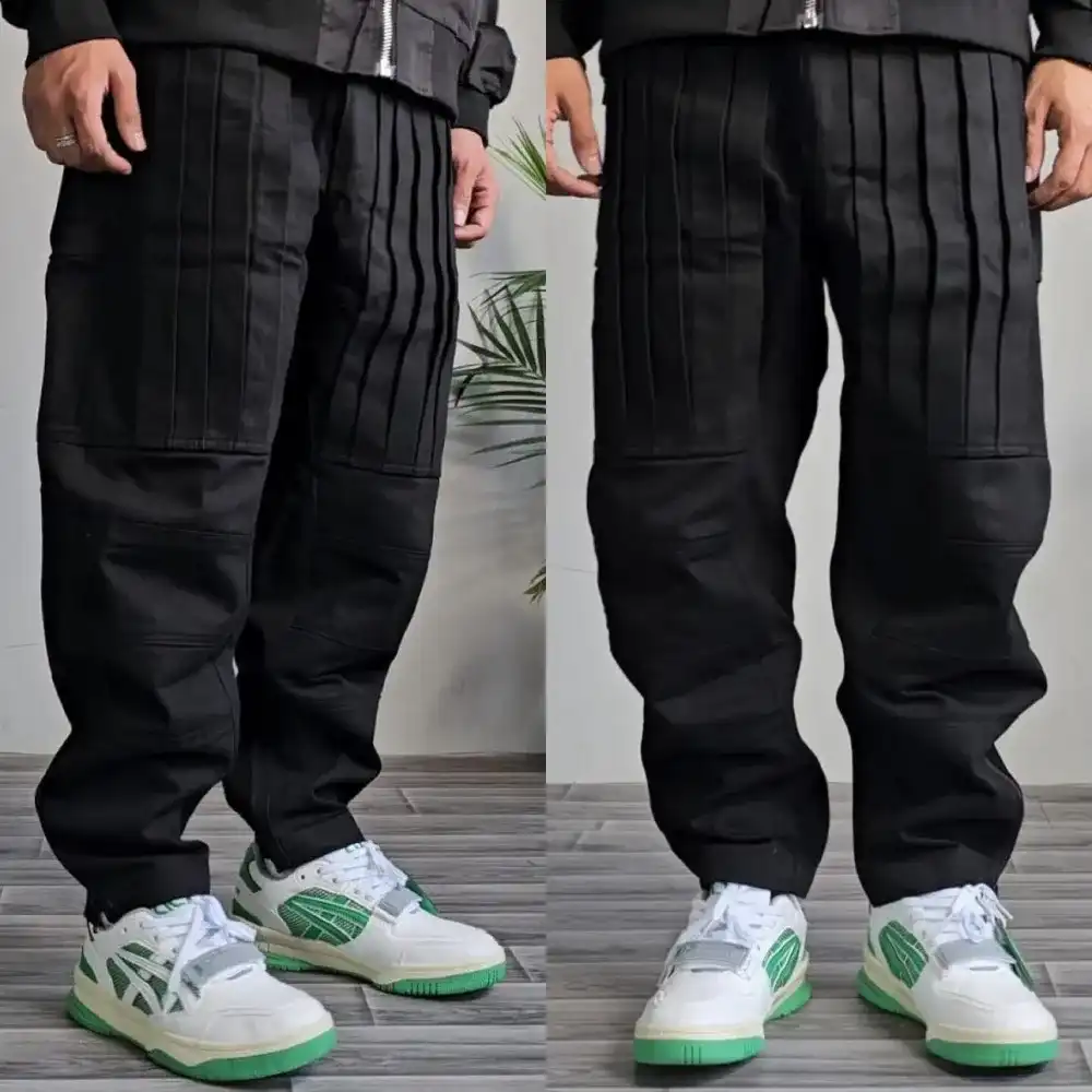 Product image of V-ro B0319044 Front Crease Knee Zipper Track Pant " Black "