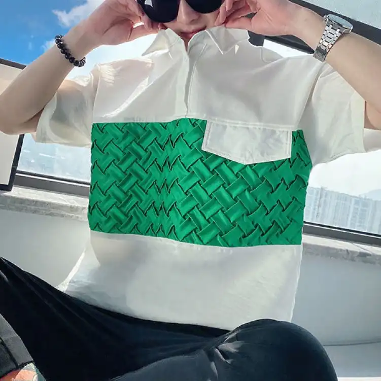 Product image of 3144 Knot Tie Attach Collar Neck T-shirt