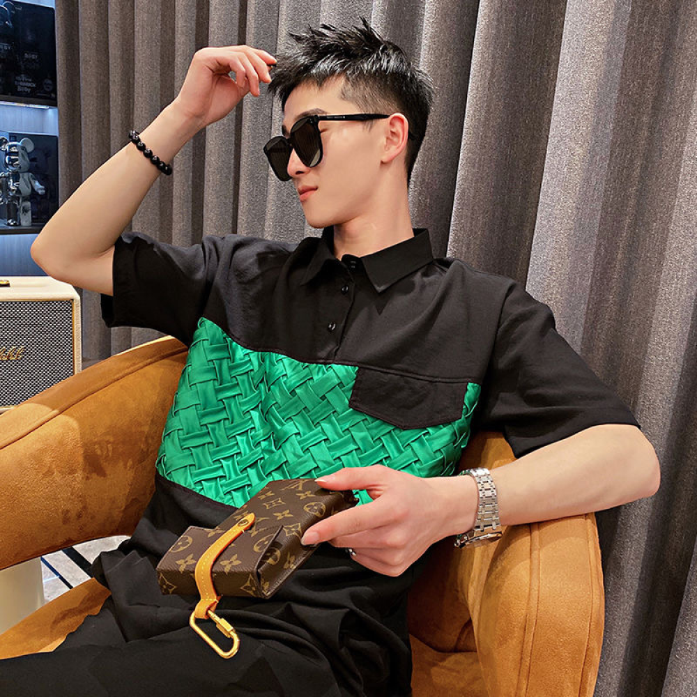 Product image of 3144 Knot Tie Attach Collar Neck T-shirt
