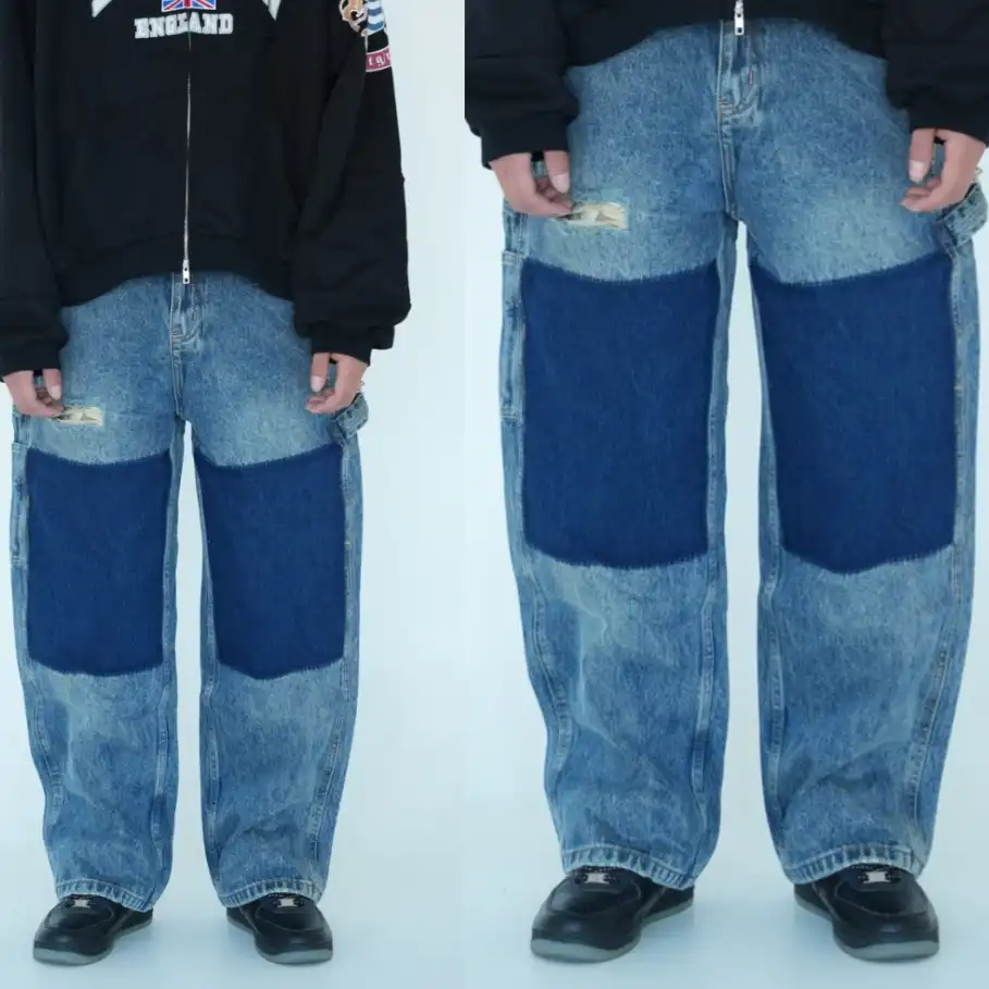 Product image of High Waist Toned Front Design Straight Denim Jeans Pant