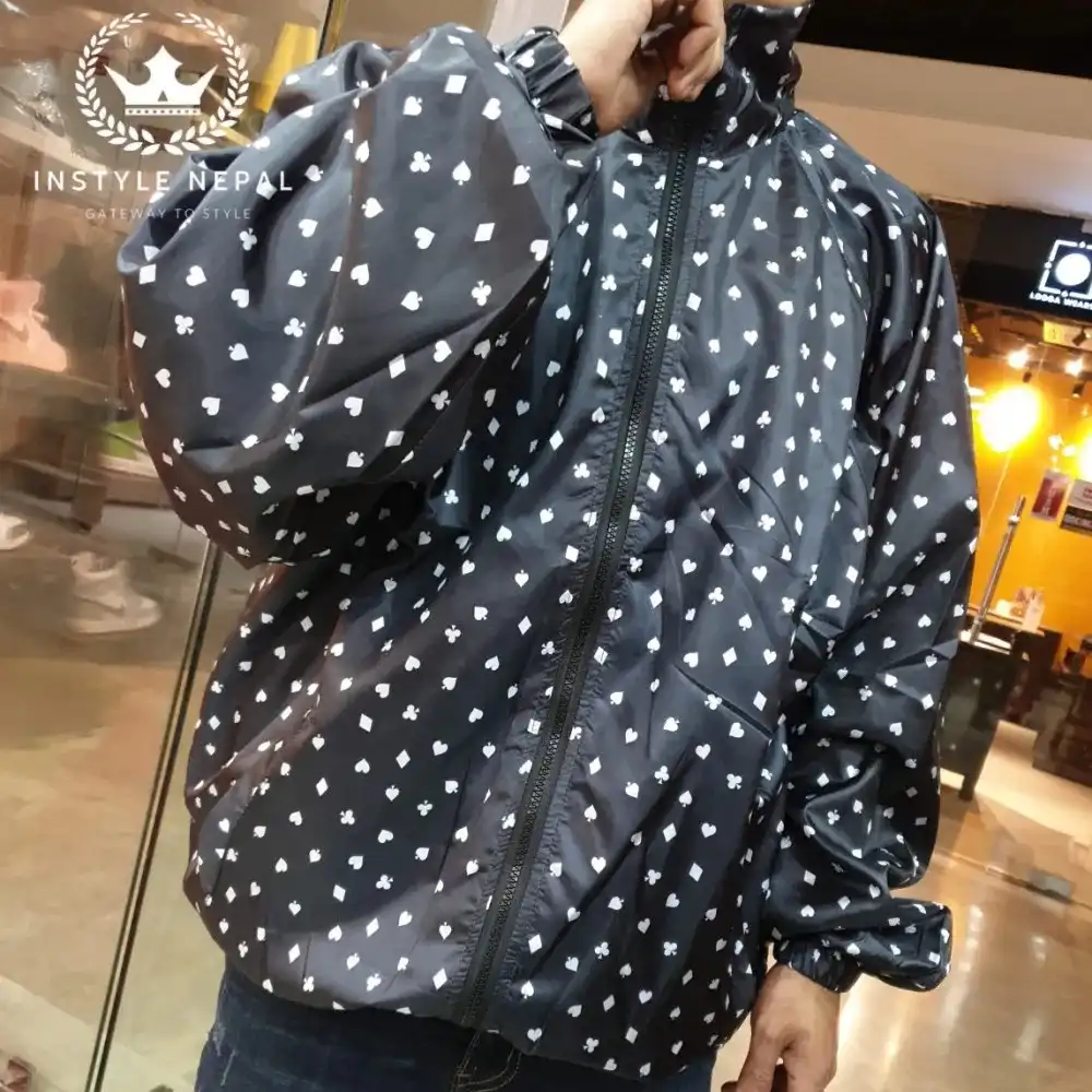 Product image of Super Baggy Over Size Summer Spades Printed Light Weight Jacke