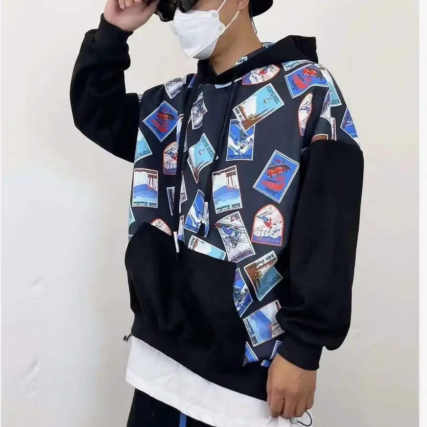 Product image of 6708 Sking Adventure Printed Over Size Hoodie