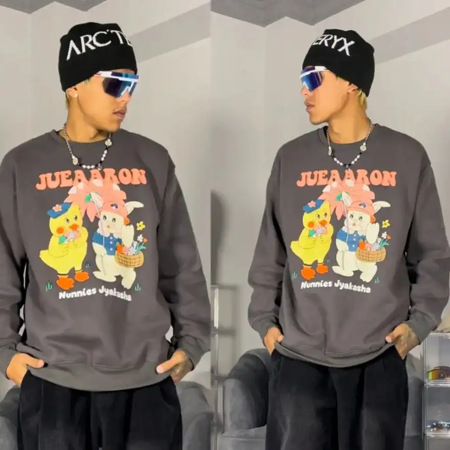Product image of Juea Aron Printed Over Size Fleece Inside Sweatshirt