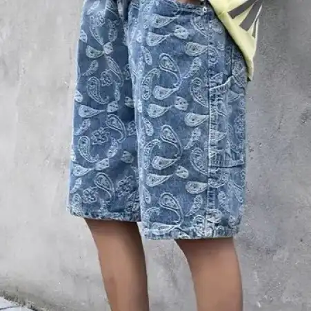 Product image of A29 Paisley Bandana Printed Denim Shorts