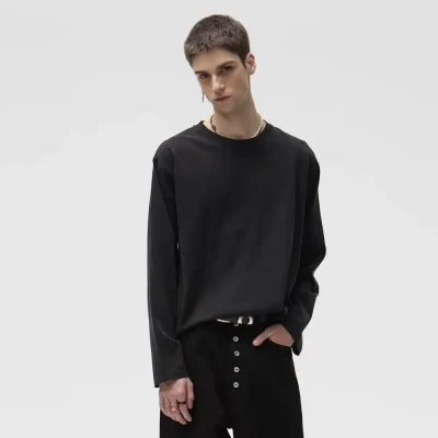Basic Plain Long Sleeve Boxy Ve...