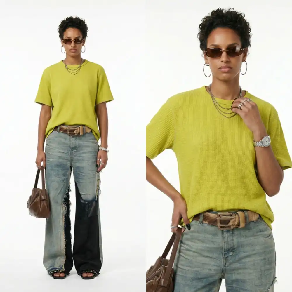 Product image of 8326 Waffle Weave Fiber Plain T-shirt