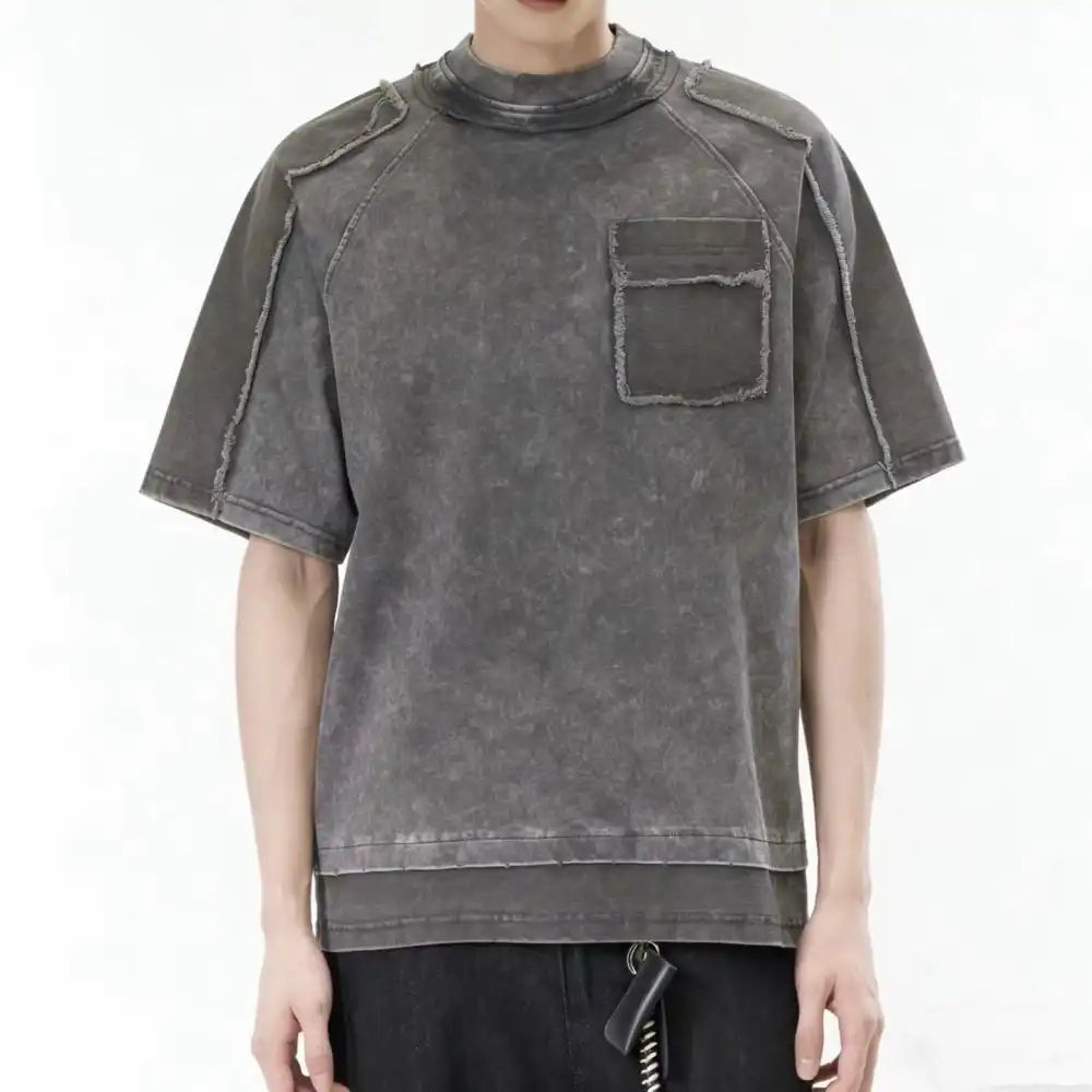 Product image of F7355 Pocket Style Vintaged Over Size T-shirt