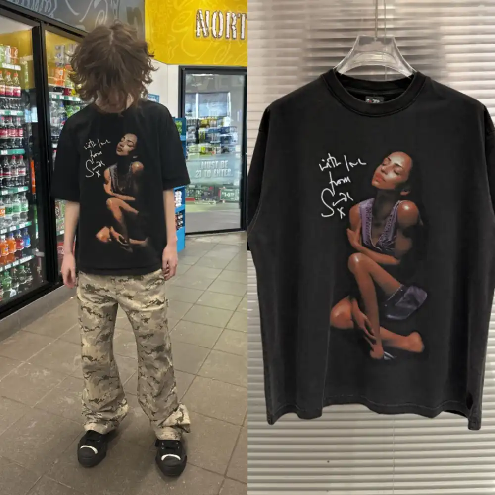 Product image of O14-10 With Love Printed Over Size T-shirt