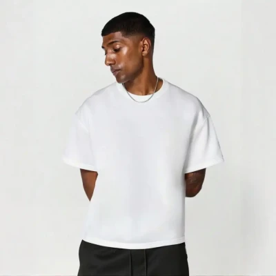 Basic Plain Over Size Boxy Crop...