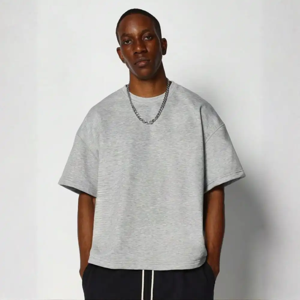 Product image of Basic Plain Over Size Boxy Crop T-shirt