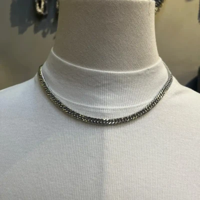 093 Silver Plain Necklace