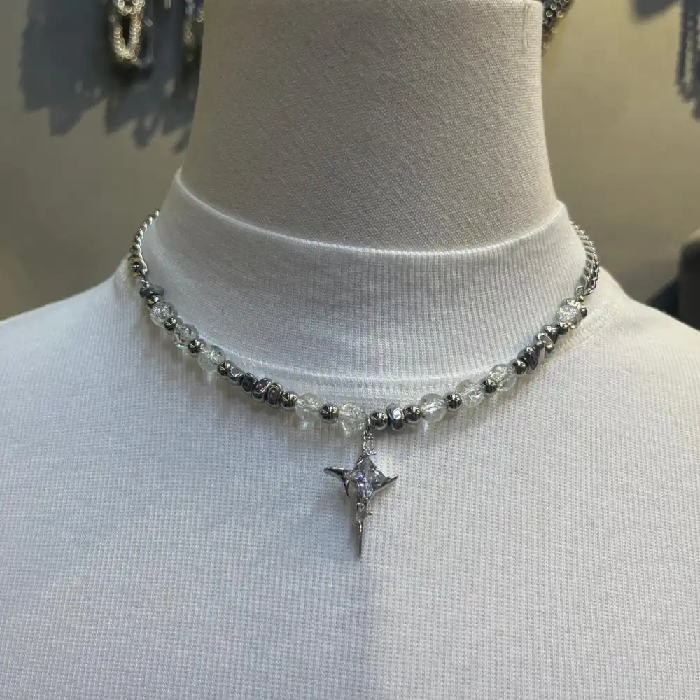 Product image of 093 Crystal Bead Star Necklace
