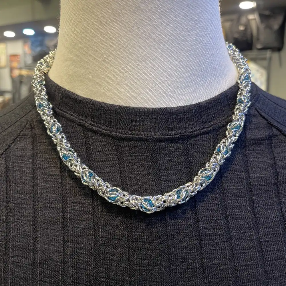 Product image of 095 Blue Crystal Chain Necklace