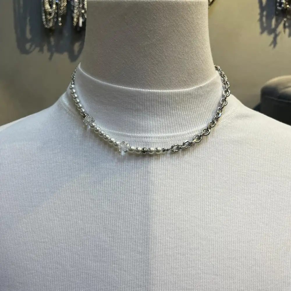 Product image of 093 Pearl And Steel Necklace