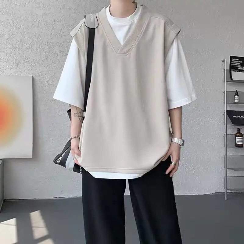 Product image of T5822 Sweater Attached T-Shirt
