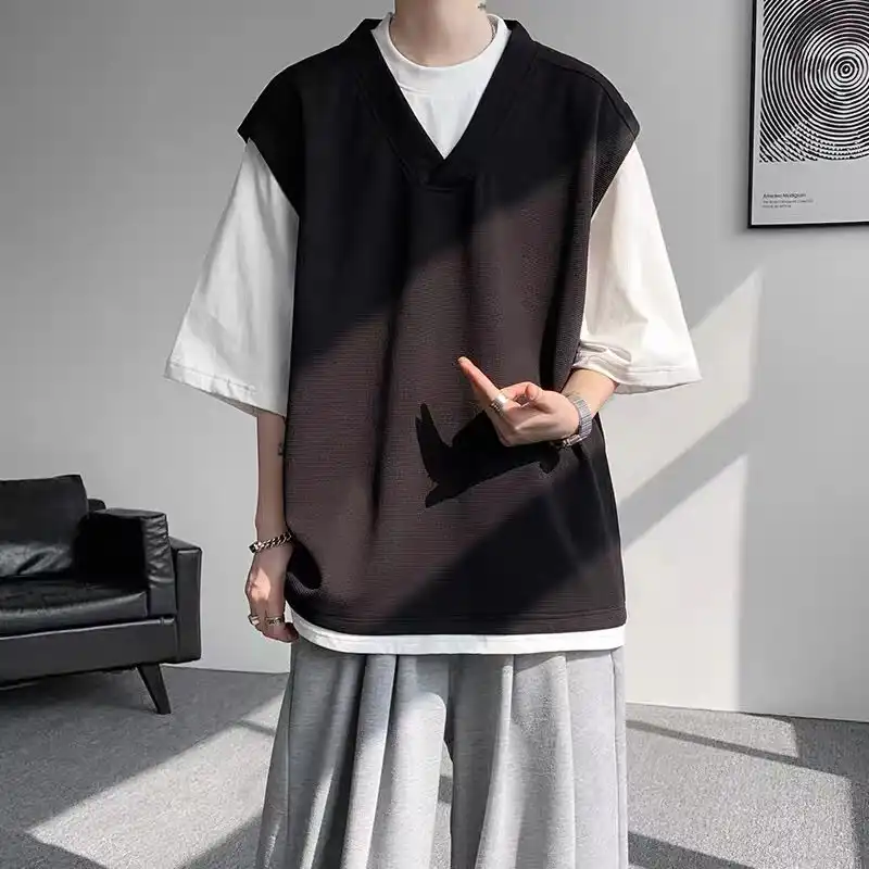 Product image of T5822 Sweater Attached T-Shirt