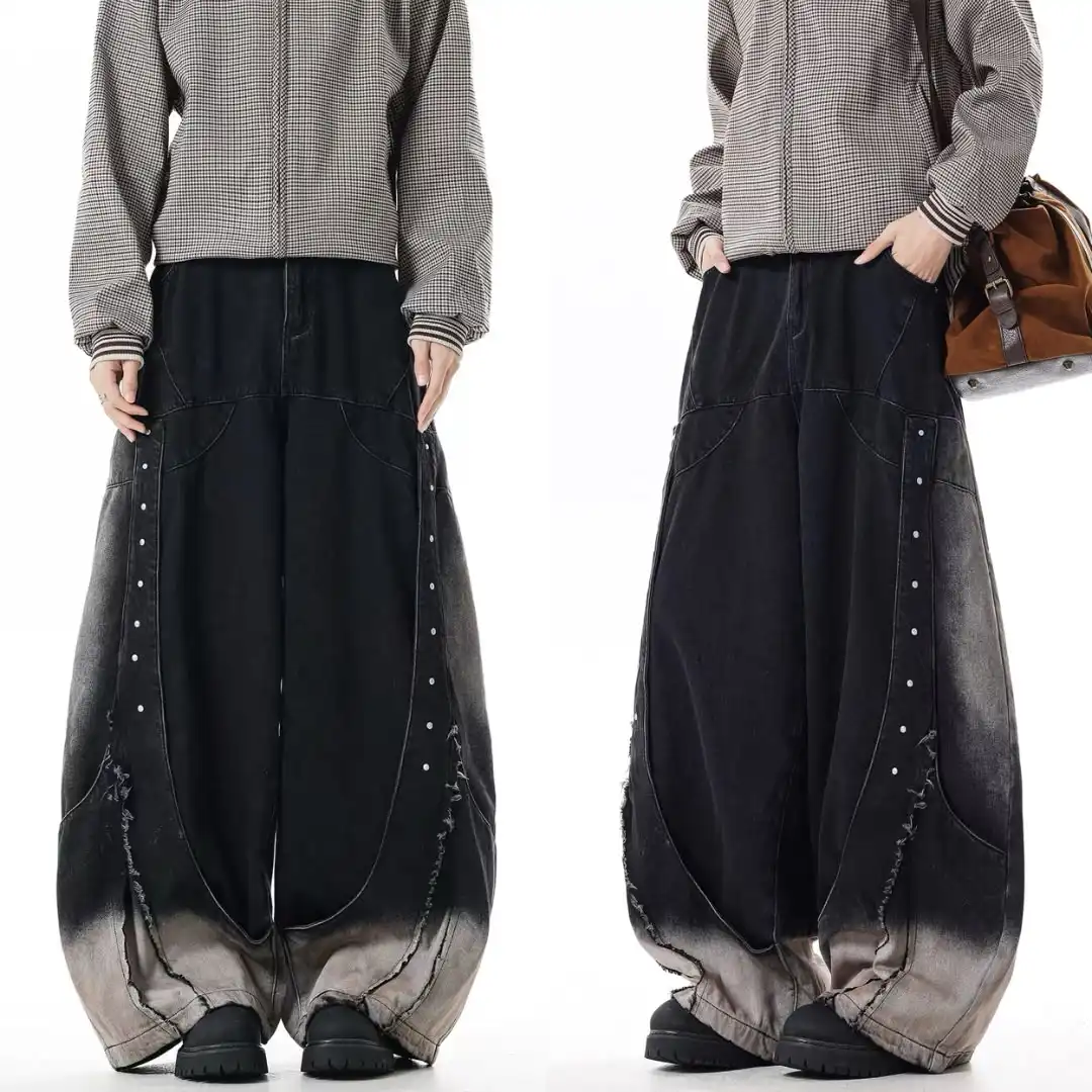 Product image of B396 Gradinet Washed Side Toned Texture Pant