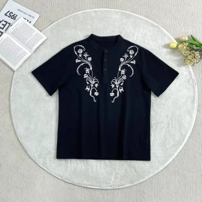 T755 Floral Embroidery Collar N...