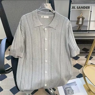 975 Knitted Button Half Shirt