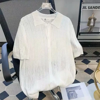 975 Knitted Button Half Shirt
