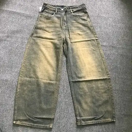 Product image of N6080# Vintage Washed Flaired Baggy Jeans Pant