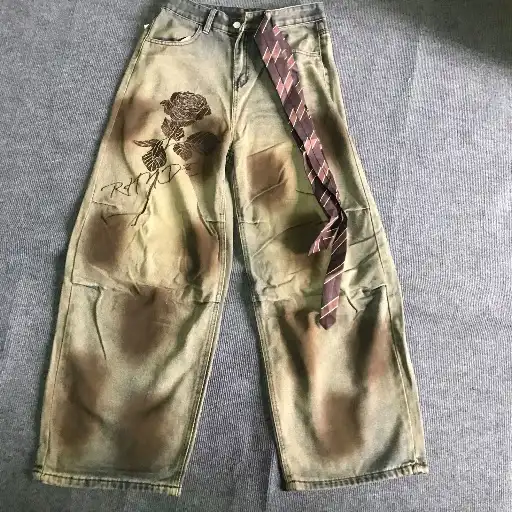 Product image of .8080 rose printed Rustic Brown Flaire Pant